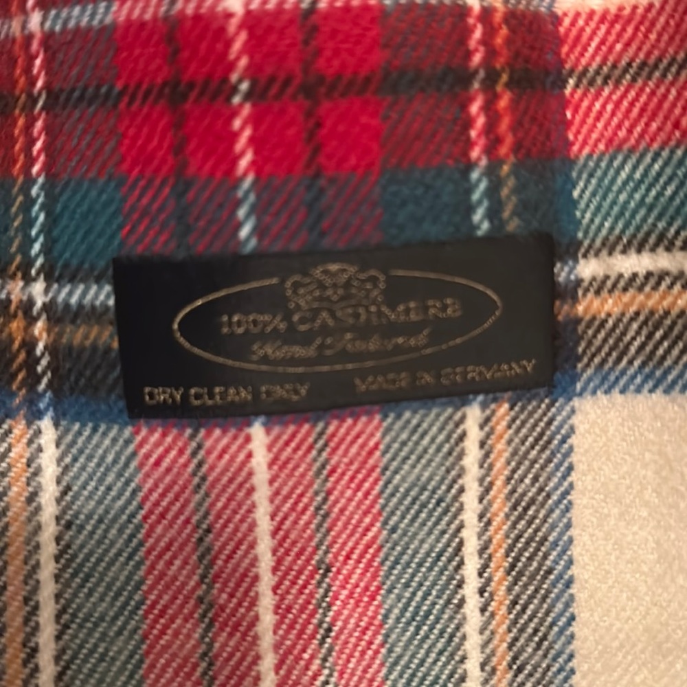 Cashmere Red Checkered/Flannel Pattern Scarf - image 2